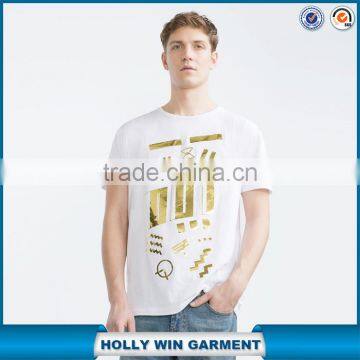 Fashion design golden printed custom t shirt men