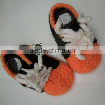 Hand Crochet Baby Shoes With Latchet Fashion Toddlers Infant Winter Knitted Shoes photo-5