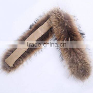 BBG-H-6 Dyed Large Raccoon Collar Fur Trim for Winter Coat Parka photo-3