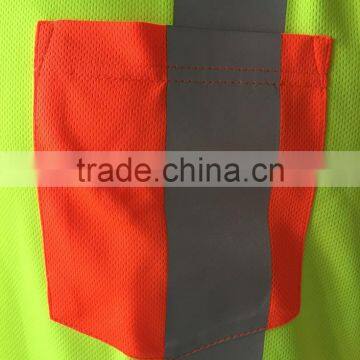 ANSI 100% Polyester hi Vis Safety Contrast T-shirt With 3M Reflective Tapes