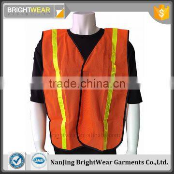 simple style traffic safety vest with yellow reflective PVC tape