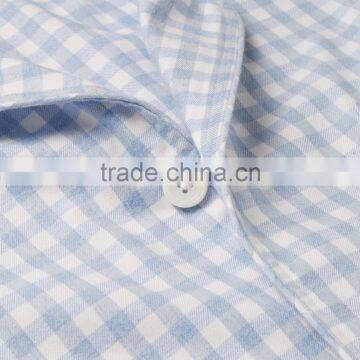 Light Blue and White Checked Men Loungewear Set Long Sleeves Shirt and Trousers photo-6