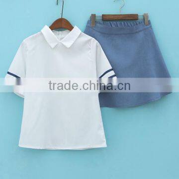 2017 New Design Summer Chiffon Lolita White Sailor Sexy Girls High School Uniform Design photo-2