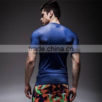 Mens Heat Transfer Printing Quick-dry Gym Shirt Men Fitness Wear photo-4