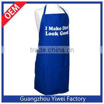 OEM High Quality Blue Cooking Apron Design Your Logo Printed
