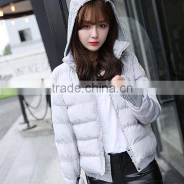 Lady's new desin down jacket short style with real fur hood Dark New Arrival down jackets for women