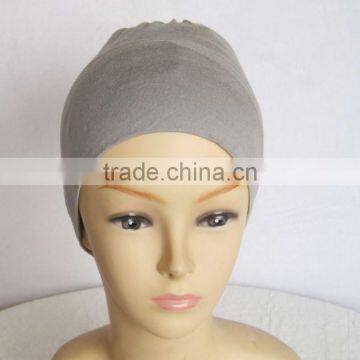Pure Color Fashion Muslim Hat With Rubber Band Cylinder Female Factory Direct Bottling Cap photo-3