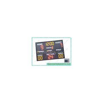 Red Yellow College Basketball Scoreboard With Wireless RF Console