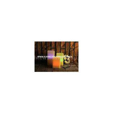 Color Changing Square Remote Controlled Flameless Candles for Indoor / Outdoor Decoration