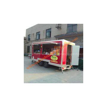 TELESCOPE red color food truck trailer food cart trailer mobile street fast food cart