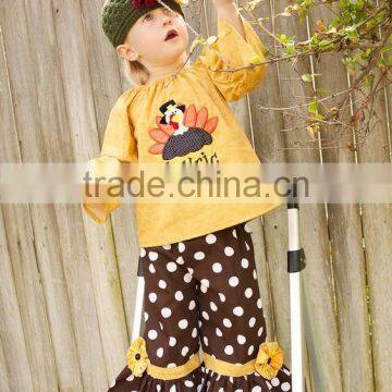 Thanksgiving Day girls clothes polka dot pants boutique outfits