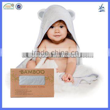 2017 hot custom animial organic babmoo hooded baby towel