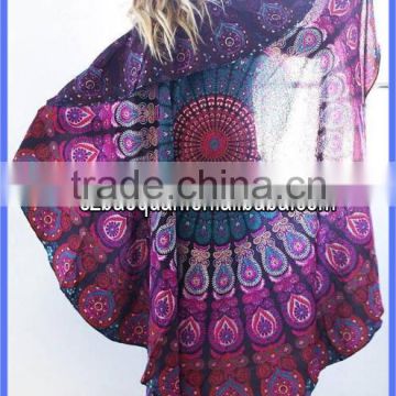 100% polyester chiffon big summer beach scarf shawl round 150cm