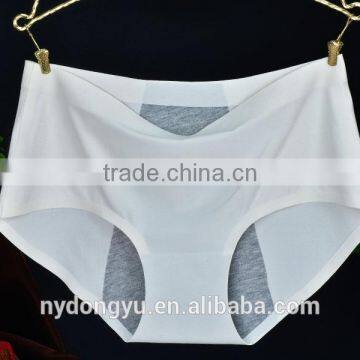 white black ice silk period brief panties /zhangje 10 color seamless period panties underwear / top quality panties