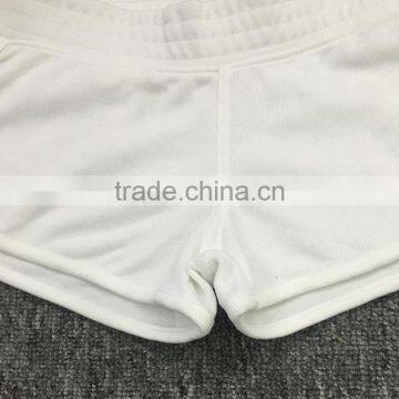 Girls's White Loose Elastic Band Running Workout Athletic Shorts photo-6