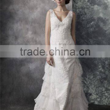 2017 New Style Luxury Beaded Sweetheart Nackline Off-shoulder Mermaid Lace Wedding Dress BS01 photo-2
