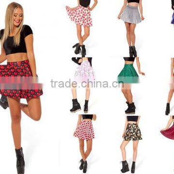 Ladies Mini Skirt Above Knee Dress Digital Printing pictures Women Mini Skrts