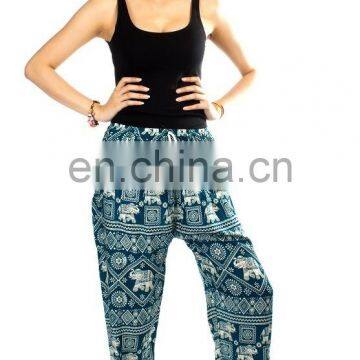 Drawstring Elephants Stamp Pattern Boho Baggie Ginnie Yoga Aladin Thoursers Pants photo-6