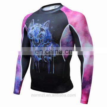OEM is Available Printed Long-sleeved Men's Sports Compression Wear