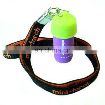 promotional gift mini LED flashlight Torch USB with lanyard