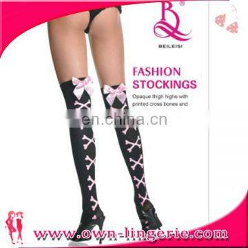 Women Knee High Casual Socks Striped Cotton Stockings photo-2