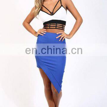 2014 Lady's Asvmmetric Curve Hem Pencil Skirt