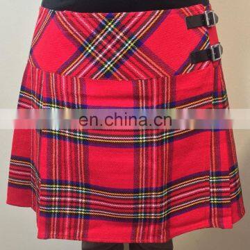 Ladies Girls Women Royal Stewart Tartan Pleated Mini Billi Skirt