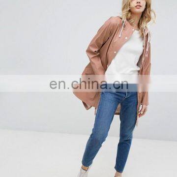 OEM wholesale 2017 Lady long dust coat fashion women's trench coat