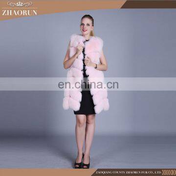 2016 Newest Hot Selling Fox Fur Vest Dyed Real Fox Fur Vest for Woman photo-3