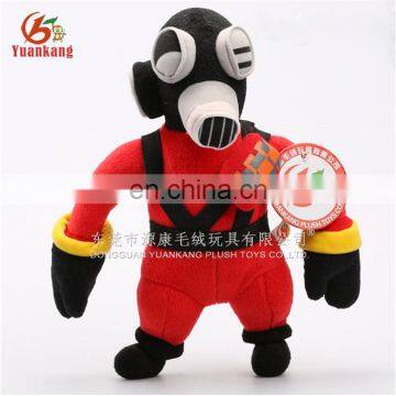 custom plush red dressing cartoon fireman doll toy