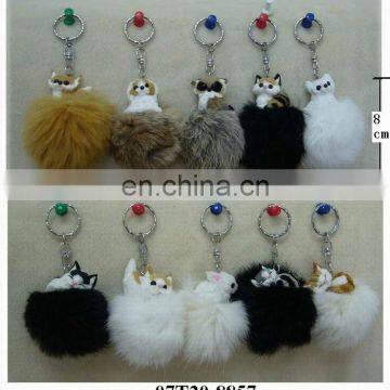 Lovely Cat & Dog handCraft of rabbit fur -keychain ! BEST PRICE!