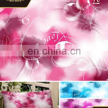 FDY pink custom digital printed knitted textile fabric for bed cover