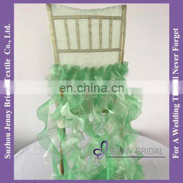 C009 green organza ruffled wingback chair covers dining chair slipcovers