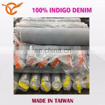 Made In Taiwan 100% Indigo Twill Blue Jeans Fabric Stock Lots