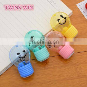 China Factory Price Wholesale Kawaii Stationery ,kids Fashion Funny Cartoon Plastic Light Bulb Shaped Pencil Sharpener photo-2