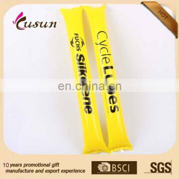 New design eco printed PE inflatable noisemaker sticks cheap wholesales manufacturer