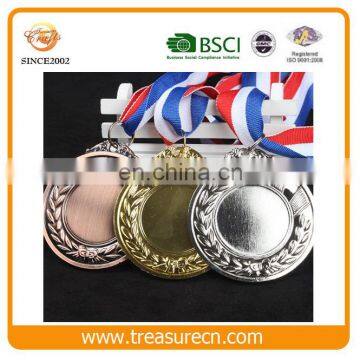 Hot-Selling Gold/Silver/Bronze Metal Medal With Red/Blue/White Ribbon