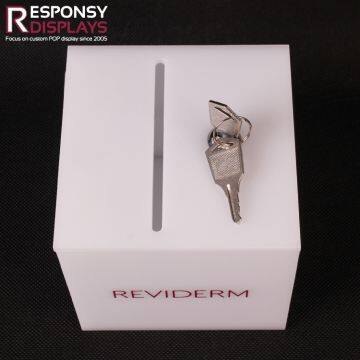 Countertop Sales Promotion White Acrylic Money Saving Display Box For With Locks photo-4