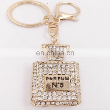 Rhinestone Crystal Keyring Charm Pendant Purse Bag Key Ring Chain Keychain Perfume Bottle Very Hot Sale