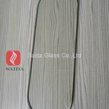 custom clear tempered glass 6 mm thickness oval shape with pencil grinded edges