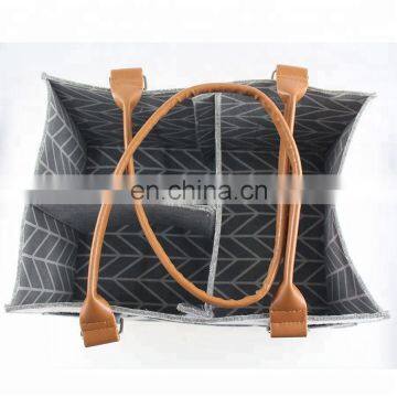 Customized Felt Diaper Caddy Bag With Cotton Lining and Changing Pad photo-6