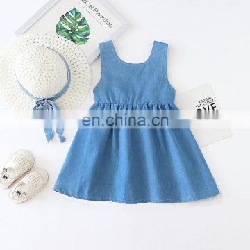 2020 summer suit vest bow cute baby girl dress with hat