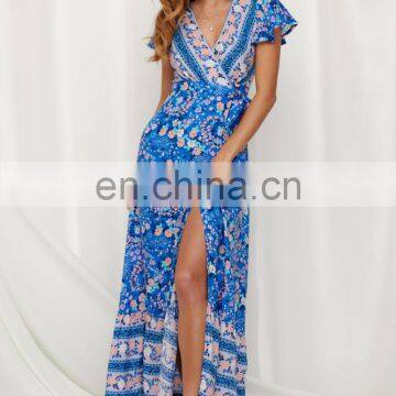LAITE D2106 Hot Sales Holiday Dresses Women Fashion Printed Casual Dresses Ladies Sexy Irregular Long Dress photo-4