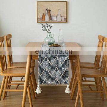 2019 Modern Design Dining Table Decoration Jacquard Runner Table Cloth Fringed Table Runner photo-2