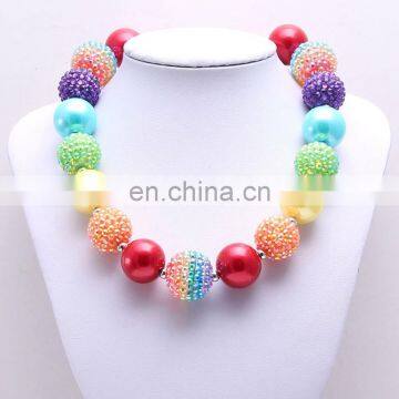 Kid Chunky Necklace Girl Rainbow Bubble Beads Necklace Boutique Beauty Birthday Gift photo-3
