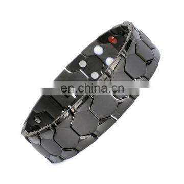 Double Row 4 Element Pain Relief Mens Bio Health Stainless Steel Magnetic Bracelet photo-3