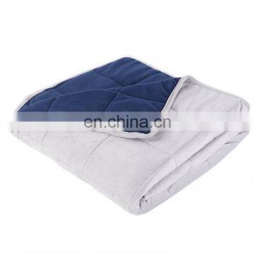 Hot Selling Quality Premium Soft Minky Quilt Sensory 15Ibs Glass Beads Gray Color Sensory Weighted Blanket photo-2