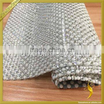 Hotfix Glue Sheets Diamond Net White Ceramics Crystal Rhinestone Mesh 24*40cm FRM-219 photo-3