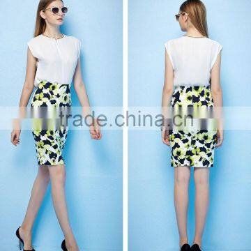 Summer Printed High Waist Office Lady Tight Pencil Skirt