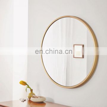 Luxury Large Round Decorative Wall Circle Mirror Metal Gold Framed Bathroom Wall Round Aluminum framed bathroom mirrors